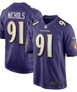 Rayshad Nichols 91 Baltimore Ravens Team Game Men Jersey - Purple JS7954 nicesnker