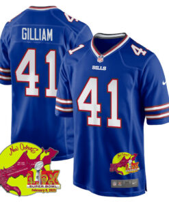 Reggie Gilliam 41 Buffalo Bills Super Bowl LIX New Orleans Patch Game Men Jersey - Royal JS9819 nicesnker