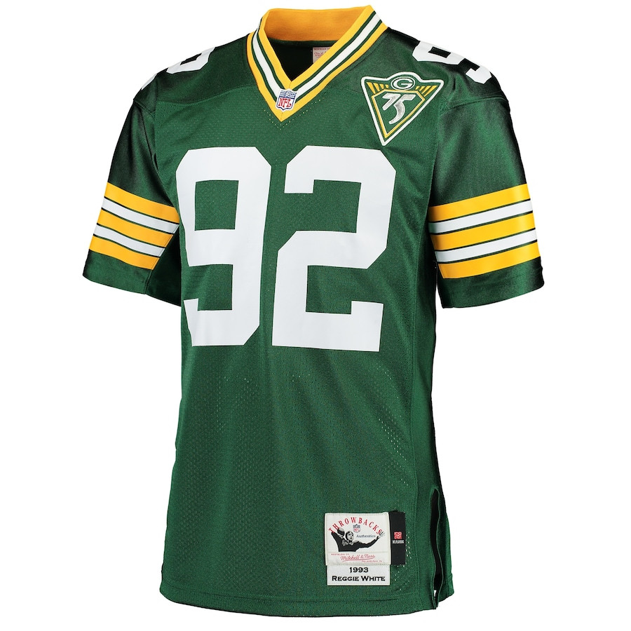 Reggie White 92 Green Green Bay Packers 1993 Throwback Men Game Jersey - Green JS4484 nicesnker - Image 2