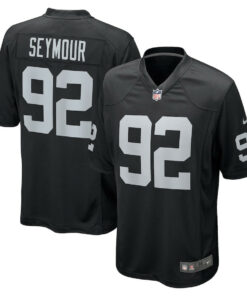 Richard Seymour 92 Las Vegas Raiders Men Retired Game Jersey - Black JS4710 nicesnker