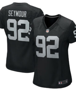 Richard Seymour 92 Las Vegas Raiders Women Retired Game Jersey - Black JS1376 nicesnker