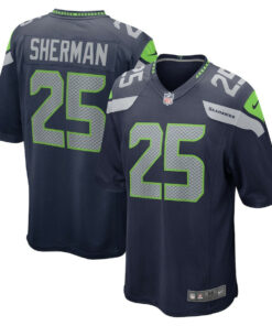 Richard Sherman 25 Seattle Seahawks Men Retired Game Jersey - College Navy JS6424 nicesnker