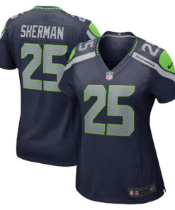 Richard Sherman 25 Seattle Seahawks Women Retired Game Jersey - College Navy JS8466 nicesnker