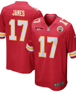 Richie James 17 Kansas City Chiefs AFC Champions Patch Game Men Jersey - Red JS1910 nicesnker