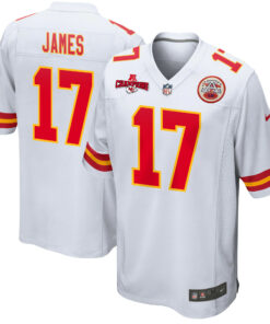 Richie James 17 Kansas City Chiefs AFC Champions Patch Game Men Jersey - White JS5228 nicesnker