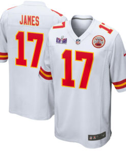 Richie James 17 Kansas City Chiefs Super Bowl LVIII Patch Game Men Jersey - White JS4121 nicesnker