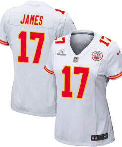 Richie James 17 Kansas City Chiefs Super Bowl LVIII Patch Game Women Jersey - White JS6306 nicesnker