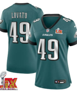 Rick Lovato #49 Philadelphia Eagles Super Bowl LIX Women's Jersey - Midnight Green JS7911 nicesnker