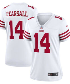 Ricky Pearsall 14 San Francisco 49ers Women's White Game Jersey - White JS5152 nicesnker
