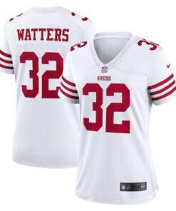 Ricky Watters 32 San Francisco 49ers Women Retired Game Jersey - White JS2640 nicesnker