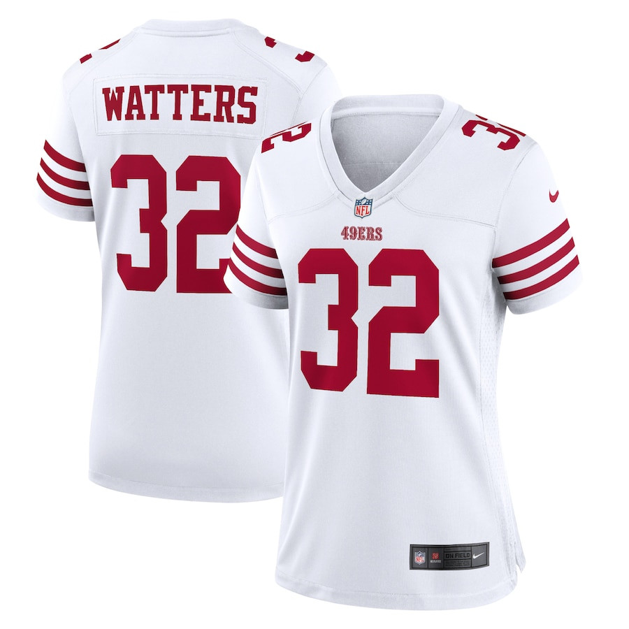 Ricky Watters 32 San Francisco 49ers Women Retired Game Jersey - White JS2640 nicesnker