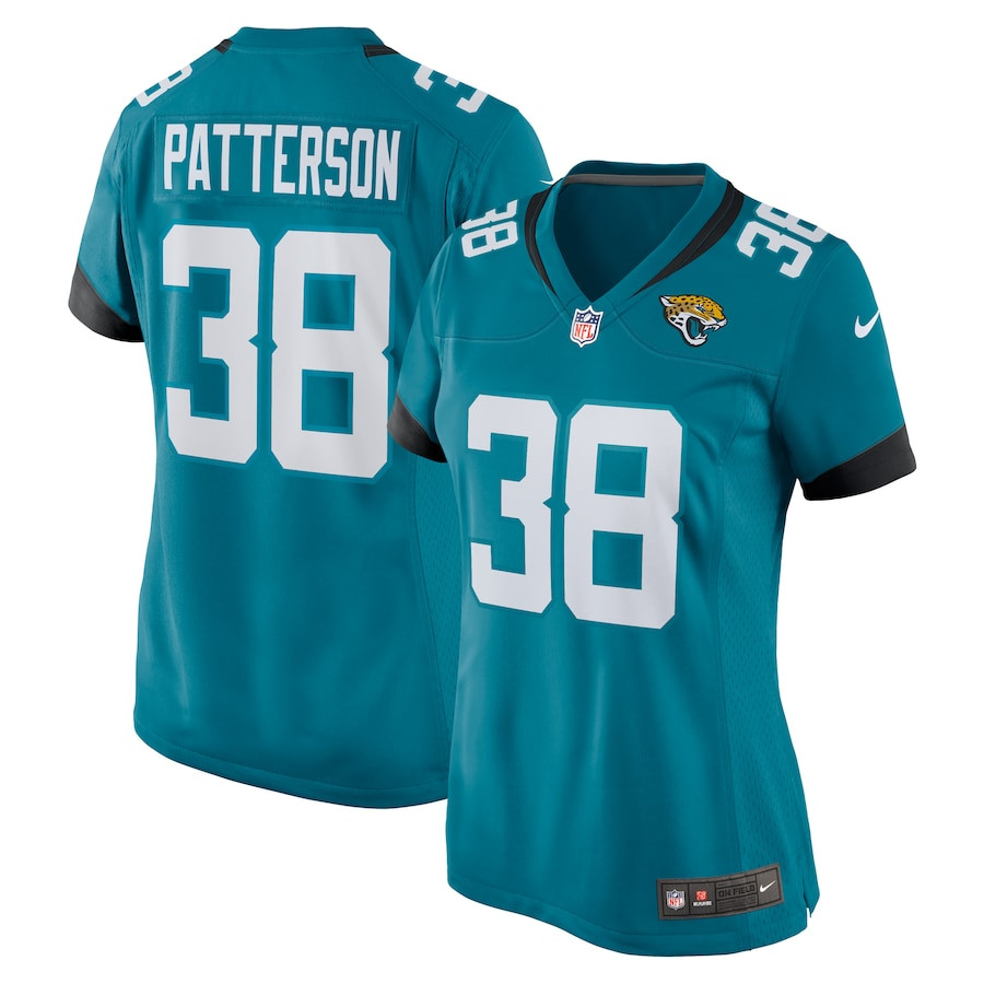 Riley Patterson 38 Jacksonville Jaguars Alternate Game Women Jersey - Teal JS1968 nicesnker