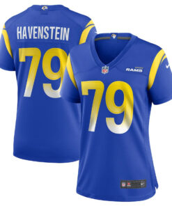Rob Havenstein 79 Los Angeles Rams Women's Game Jersey - Royal JS7906 nicesnker