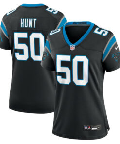 Robert Hunt 50 Carolina Panthers Women's Game Jersey - Black JS5418 nicesnker