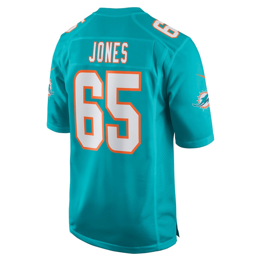 Robert Jones 65 Miami Dolphins Men Game Jersey - Aqua JS8141 nicesnker - Image 3
