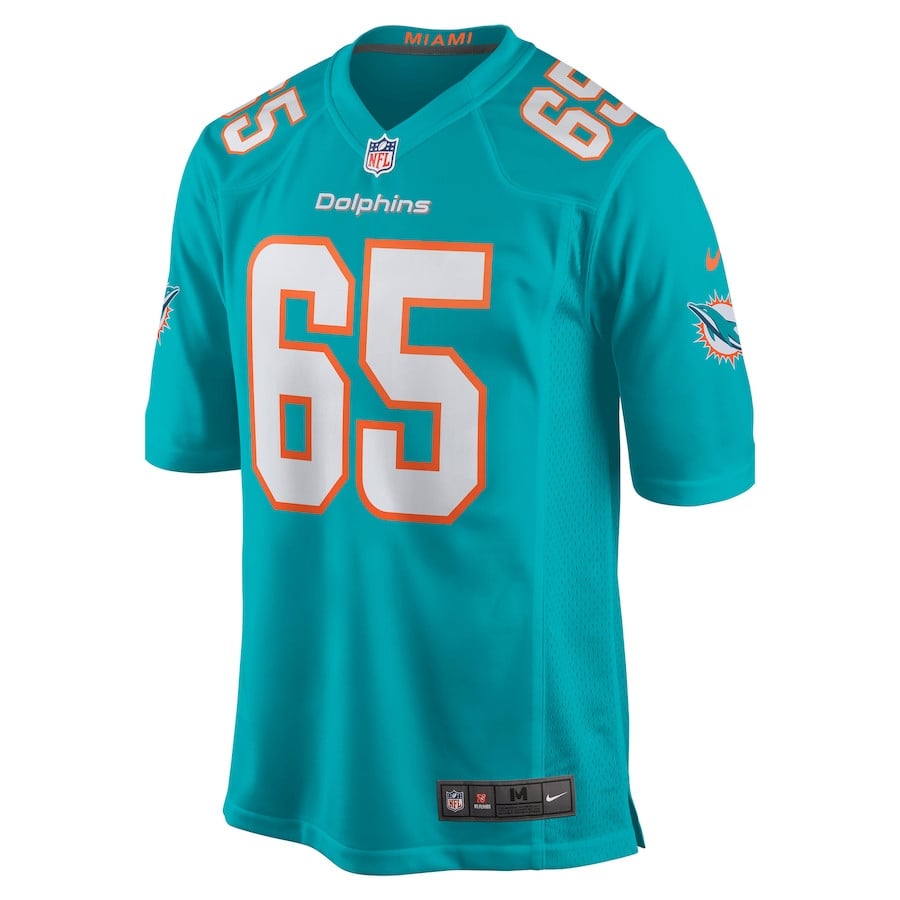 Robert Jones 65 Miami Dolphins Men Game Jersey - Aqua JS8141 nicesnker - Image 2