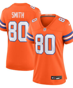 Rod Smith 80 Denver Broncos Women's Mile High Collection 1977 Throwback Retired Player Game Jersey - Orange JS1453 nicesnker
