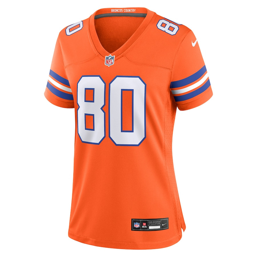 Rod Smith 80 Denver Broncos Women's Mile High Collection 1977 Throwback Retired Player Game Jersey - Orange JS1453 nicesnker - Image 2