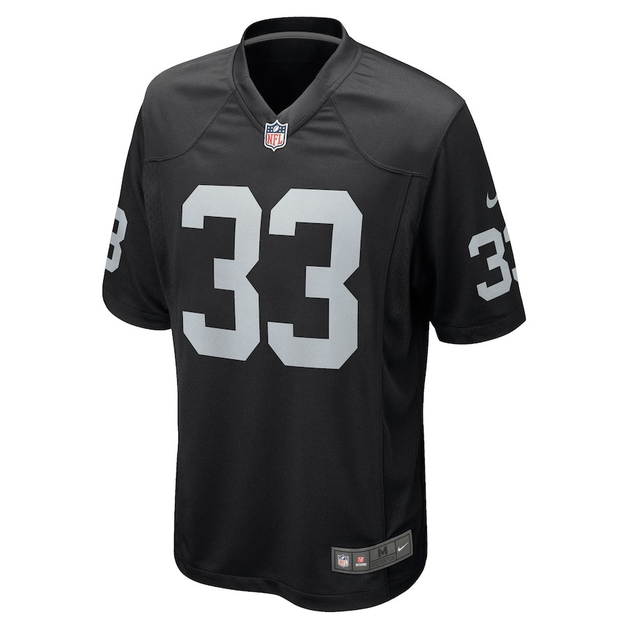 Roderic Teamer 33 Las Vegas Raiders Men Game Jersey - Black JS3305 nicesnker - Image 2