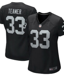 Roderic Teamer 33 Las Vegas Raiders Women Game Jersey - Black JS7639 nicesnker
