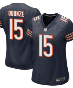 Rome Odunze 15 Chicago Bears 2024 NFL Draft First Round Pick Player Game Women Jersey - Navy JS7802 nicesnker