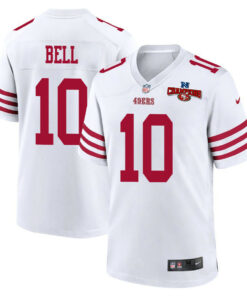 Ronnie Bell 10 San Francisco 49ers NFC Champions Patch Game Men Jersey - White JS1833 nicesnker