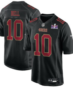 Ronnie Bell 10 San Francisco 49ers Super Bowl LVIII Patch Fashion Game Men Jersey - Carbon Black JS8986 nicesnker