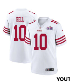 Ronnie Bell 10 San Francisco 49ers Super Bowl LVIII Patch Game YOUTH Jersey - White JS1396 nicesnker