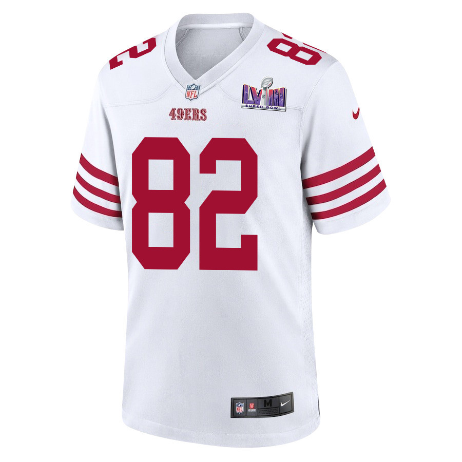 Ross Dwelley 82 San Francisco 49ers Super Bowl LVIII Patch Game Men Jersey - White JS9684 nicesnker - Image 2