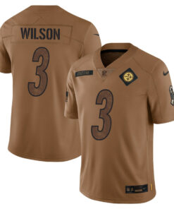 Russell Wilson 3 Pittsburgh Steelers 2023 Salute To Service Limited Men Jersey - Brown JS3783 nicesnker