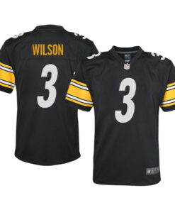 Russell Wilson 3 Pittsburgh Steelers Game YOUTH Jersey - Black JS7570 nicesnker