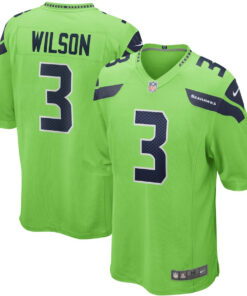 Russell Wilson 3 Seattle Seahawks Men Alternate Game Jersey - Neon Green JS5935 nicesnker