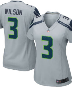 Russell Wilson 3 Seattle Seahawks Women Game Jersey - Gray JS4203 nicesnker