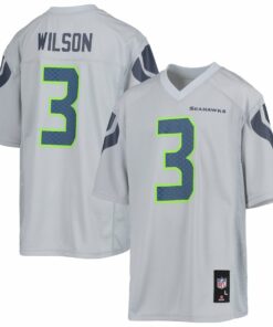 Russell Wilson 3 Seattle Seahawks YOUTH Jersey - Gray JS4755 nicesnker