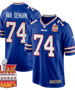 Ryan Van Demark 74 Buffalo Bills Super Bowl LIX Champions Patch Game Men Jersey - Royal JS3824 nicesnker