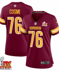 Sam Cosmi #76 Washington Commanders Super Bowl LIX Women's Jersey - Burgundy JS3444 nicesnker
