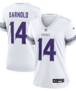 Sam Darnold 14 Minnesota Vikings Women's Alternate Game Jersey - White JS9675 nicesnker