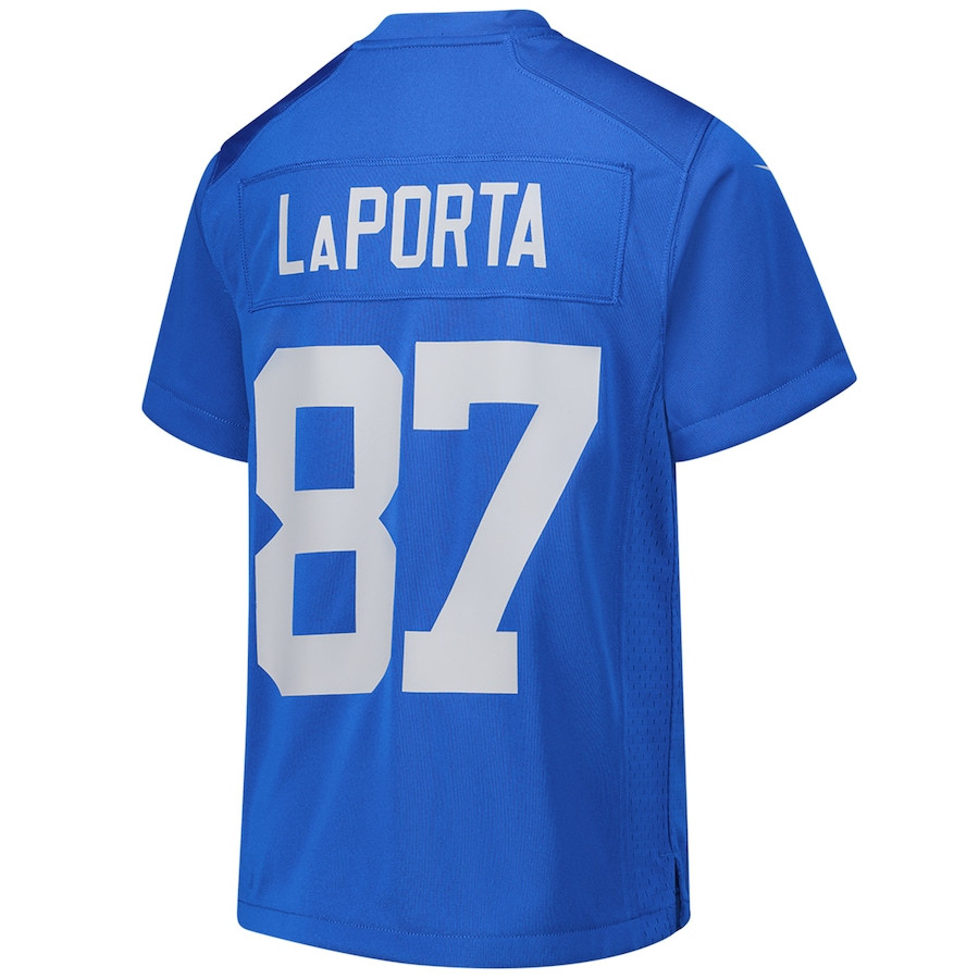 Sam LaPorta 87 Detroit Lions Alternate Game YOUTH Jersey - Blue JS8797 nicesnker - Image 3