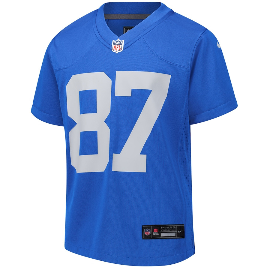 Sam LaPorta 87 Detroit Lions Alternate Game YOUTH Jersey - Blue JS8797 nicesnker - Image 2