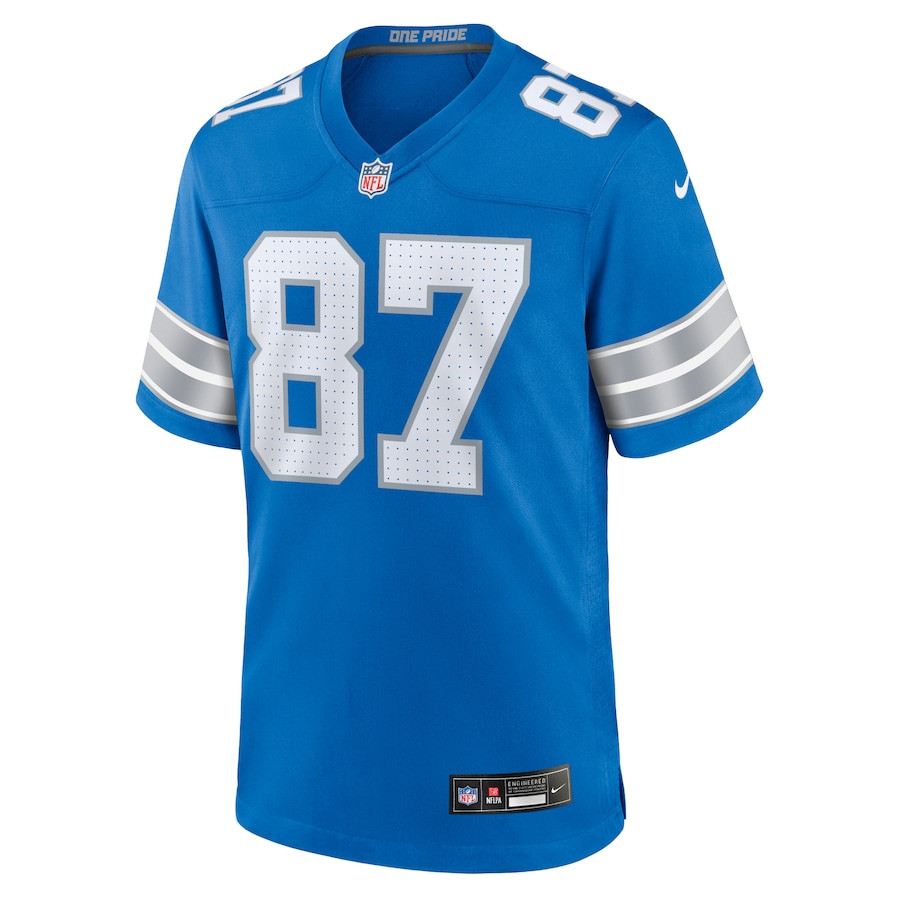 Sam LaPorta 87 Detroit Lions Game Men Jersey - Blue JS8825 nicesnker - Image 2