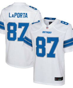 Sam LaPorta 87 Detroit Lions Player Game YOUTH Jersey - White JS7429 nicesnker