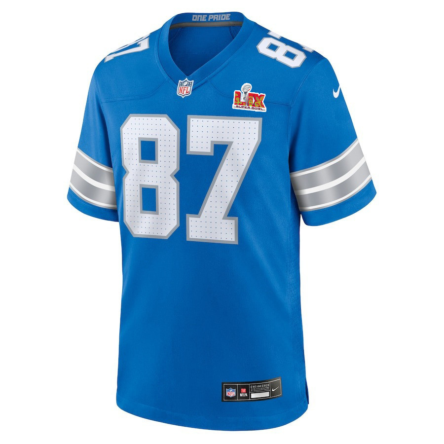 Sam LaPorta #87 Detroit Lions Super Bowl LIX YOUTH Jersey - Blue JS3264 nicesnker - Image 2