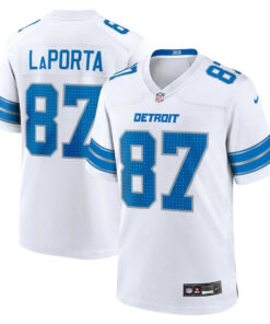 Sam LaPorta 87 Detroit Lions White Game Men Jersey - White JS5188 nicesnker
