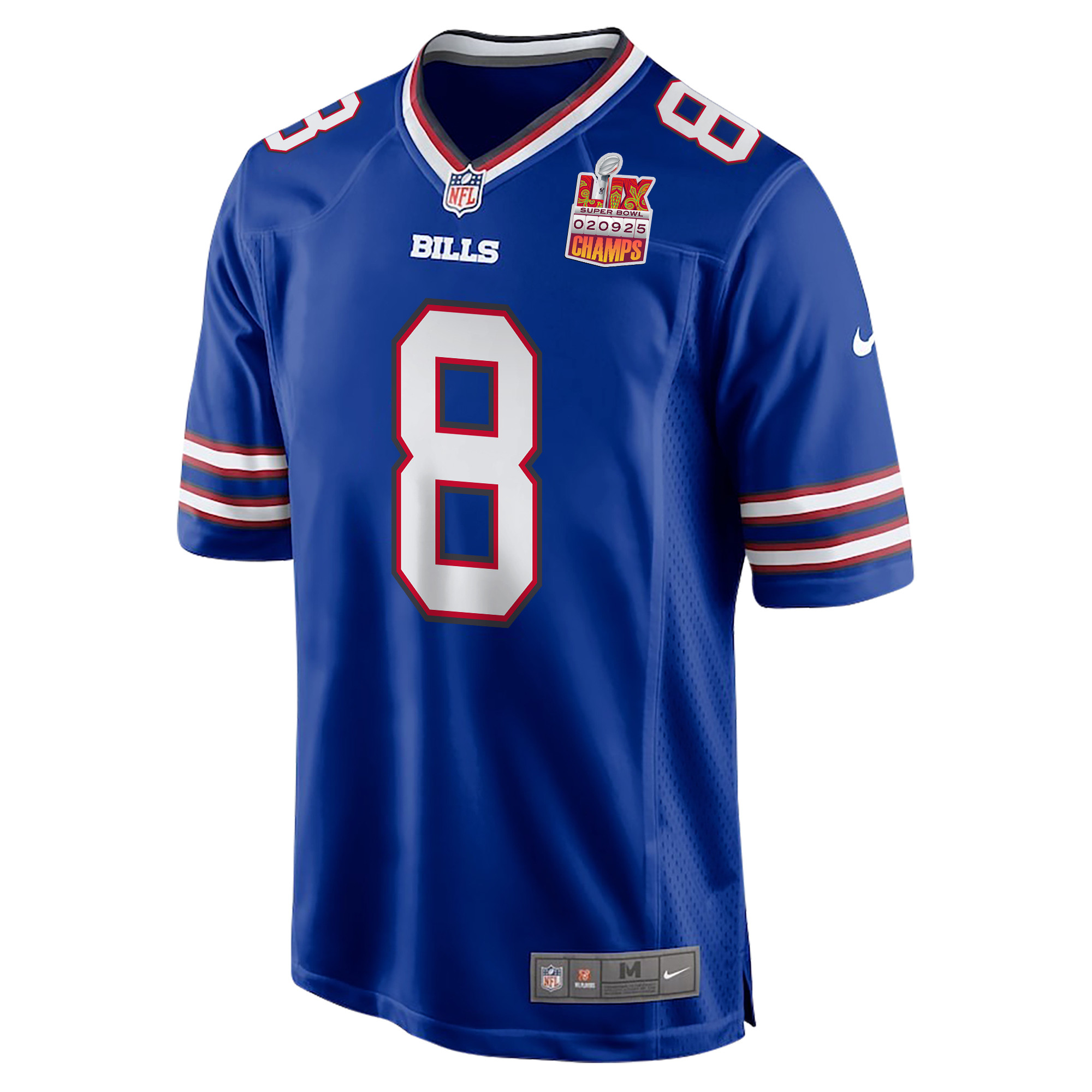 Sam Martin 8 Buffalo Bills Super Bowl LIX Champions Patch Game Men Jersey - Royal JS6781 nicesnker - Image 3