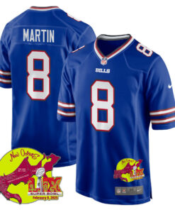 Sam Martin 8 Buffalo Bills Super Bowl LIX New Orleans Patch Game Men Jersey - Royal JS7461 nicesnker