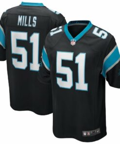 Sam Mills 51 Carolina Panthers Men Game Retired Jersey - Black JS2685 nicesnker