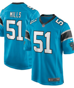 Sam Mills 51 Carolina Panthers Men Retired Jersey - Blue JS6683 nicesnker