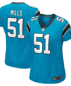 Sam Mills 51 Carolina Panthers Women Retired Jersey - Blue JS4292 nicesnker
