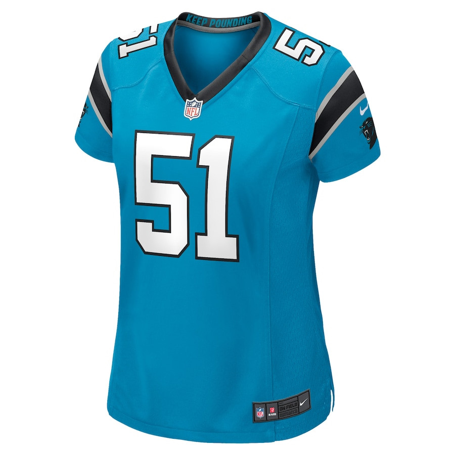 Sam Mills 51 Carolina Panthers Women Retired Jersey - Blue JS4292 nicesnker - Image 2