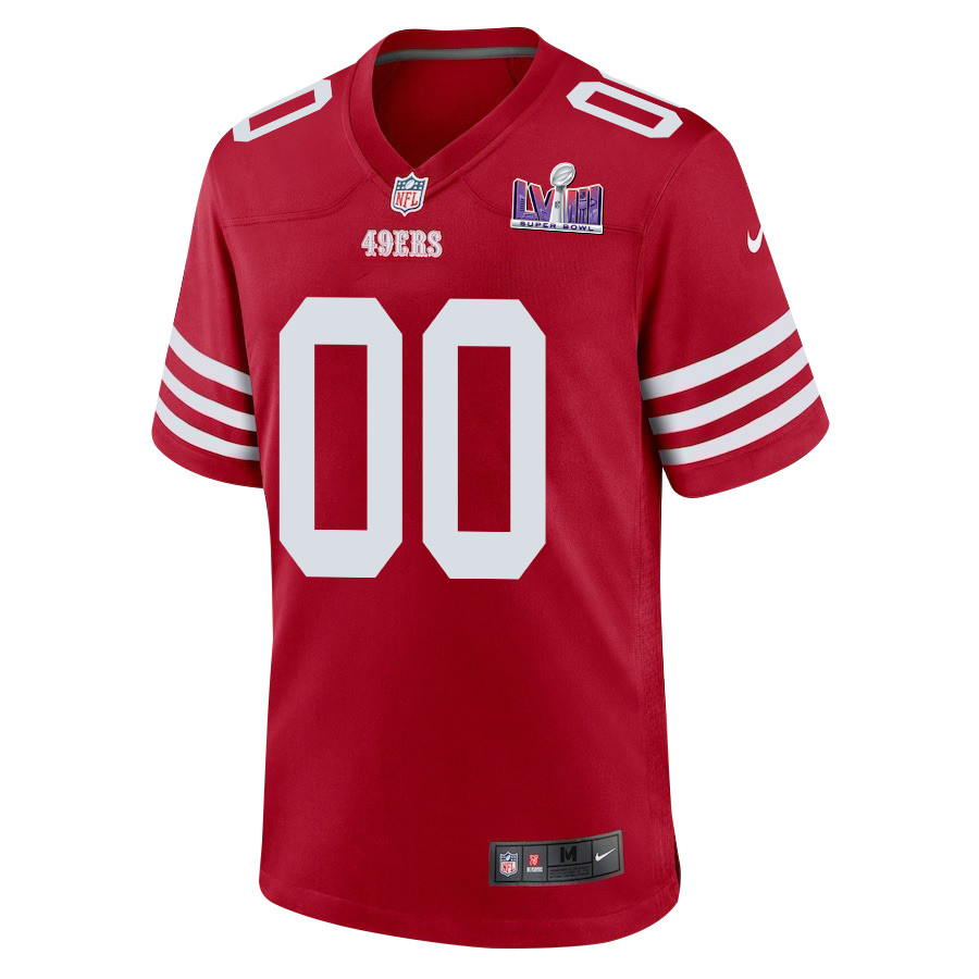 San Francisco 49ers Super Bowl LVIII Patch Game Men Custom Jersey - Scarlet JS7046 nicesnker - Image 2